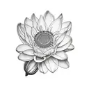  A bouquet of 2 violets, a daffodil, a rose, a morning glory, 2 chrysanthemus, a water lily and a Daisy tattoo design idea