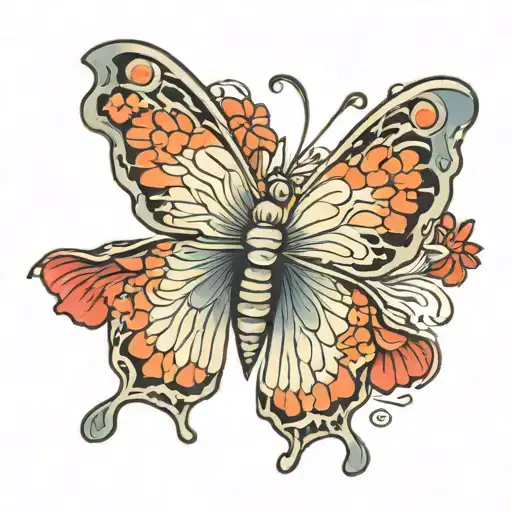 butterfly japanese tattoo design idea
