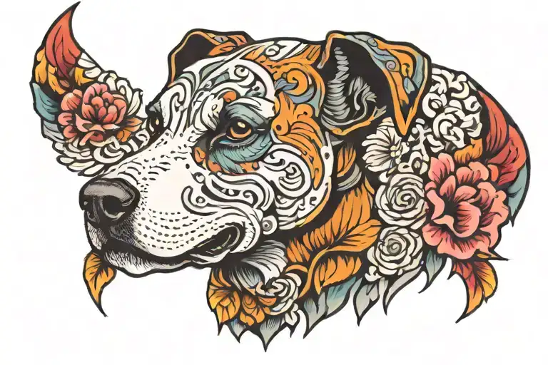 dog breed tattoo design idea