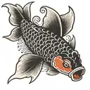koi fish swiming inside a bite mark tattoo tattoo design idea