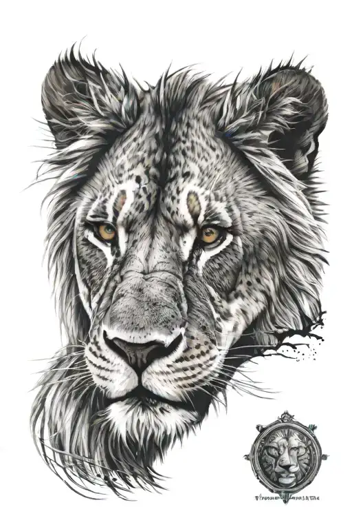 lion with scar right eye tattoo design idea