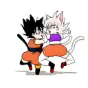two cats making the dragon ball Z 'fusion' move tattoo design idea