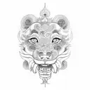 Foo Dog tattoo design idea