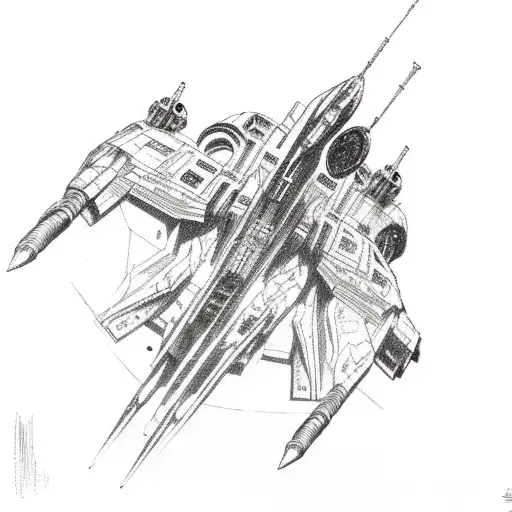enterprise d vs romulan warbird tattoo design idea