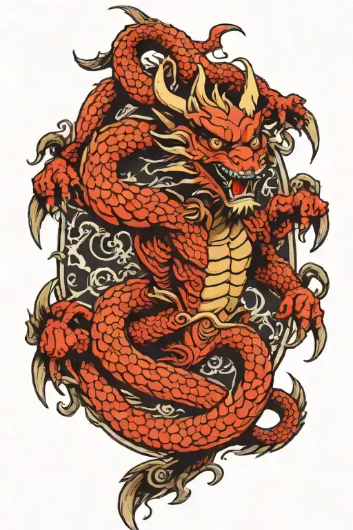 dragons,samurai,wukong,demon, angle wings tattoo design idea