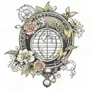 Japanese style with a globe and Roman numerical  tattoo design idea