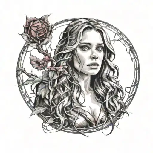 Elizabeth Olsen scarlet witch  tattoo design idea