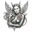 Elizabeth Olsen scarlet witch  tattoo design idea