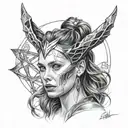 Elizabeth Olsen scarlet witch  tattoo design idea