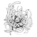 dancer, oneline tattoo design idea