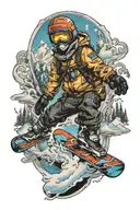 Snowboarding sleeve tattoo design idea