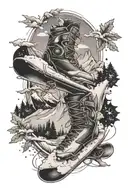 Snowboarding sleeve tattoo design idea