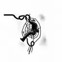 rope acces technician climbing on wind turbine tattoo design idea