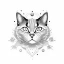 cute black cat tattoo design idea
