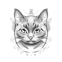 cute black cat tattoo design idea
