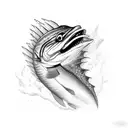 circular barracuda tattoo design idea