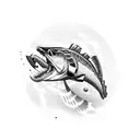 circular barracuda tattoo design idea