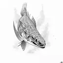 circular barracuda tattoo design idea