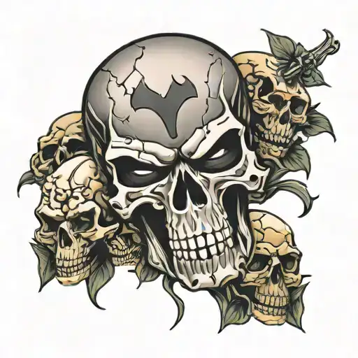 Marvel Punisher on skulls tattoo design idea