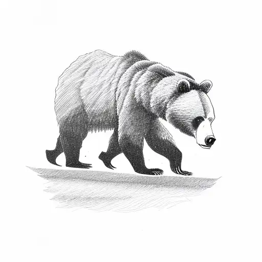 Bear walking through wildfire tattoo design idea