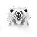 Bear walking through wildfire tattoo design idea