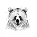 Bear walking through wildfire tattoo design idea