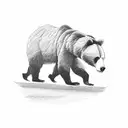 Bear walking through wildfire tattoo design idea