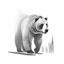Bear walking through wildfire tattoo design idea