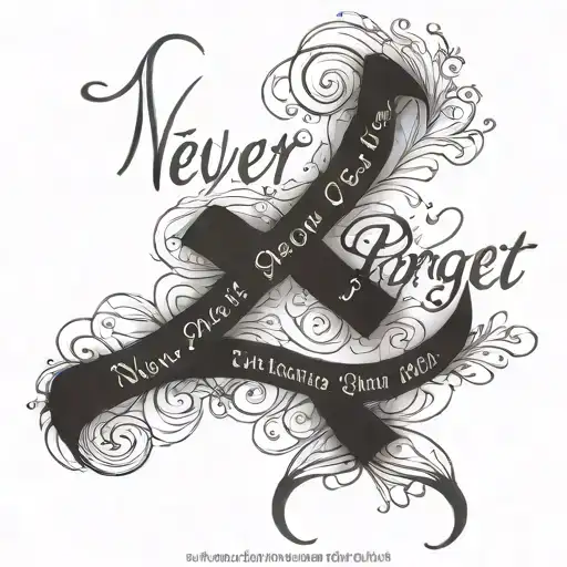 A quote in elegant script font, 'Never Forget Your Past, Embrace Your Future', embodying your belief in learning from history and looking forward tattoo design idea