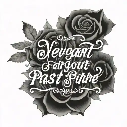 A quote in elegant script font, 'Never Forget Your Past, Embrace Your Future', embodying your belief in learning from history and looking forward tattoo design idea