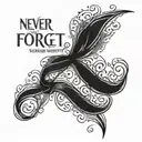 A quote in elegant script font, 'Never Forget Your Past, Embrace Your Future', embodying your belief in learning from history and looking forward tattoo design idea