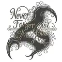 A quote in elegant script font, 'Never Forget Your Past, Embrace Your Future', embodying your belief in learning from history and looking forward tattoo design idea