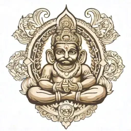 Ayyappa god holding tattoo design idea