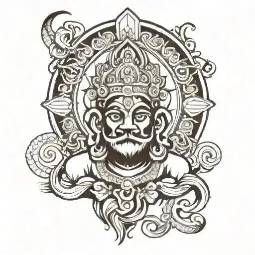 Ayyappa god symbol tattoo design idea