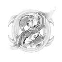 koi fish ying yang pattern tattoo design idea