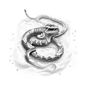 sword with snake on it tattoo design idea