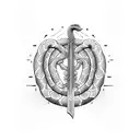 sword with snake on it tattoo design idea