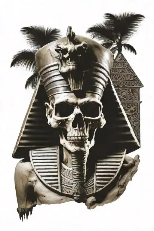Egyptian Skull (Pharaoh) tattoo design idea