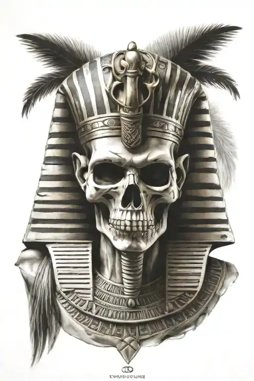 Egyptian Skull (Pharaoh) tattoo design idea