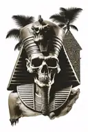 Egyptian Skull (Pharaoh) tattoo design idea