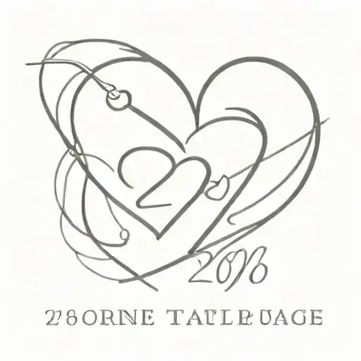 heart with 2008 and 2022 death date tattoo design idea