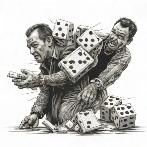 man that plays domino cuban game tattoo design idea