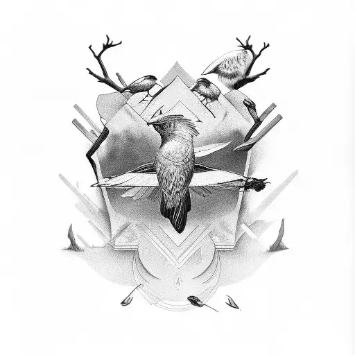 alas pájaro espalda tattoo design idea