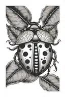 ladybug flying tattoo design idea