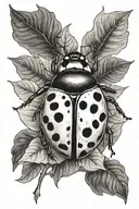 ladybug flying tattoo design idea