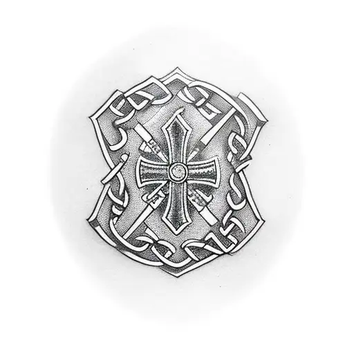 irish cross tattoo design idea