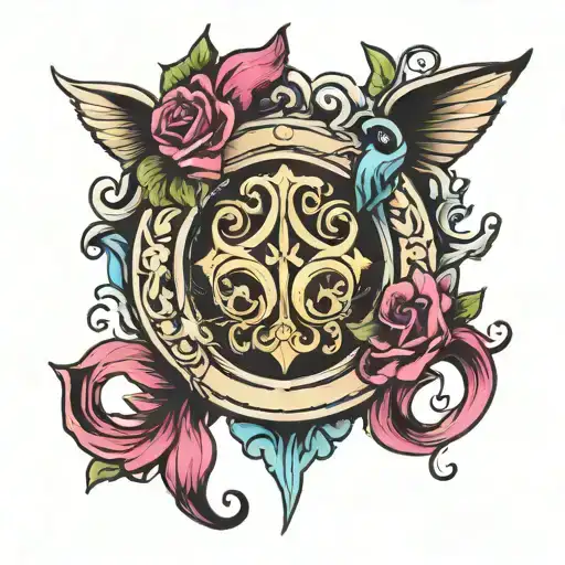 ribbonworths emblem tattoo design idea