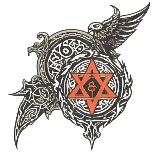 runic sigils on body tattoo design idea