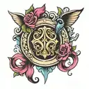 ribbonworths emblem tattoo design idea