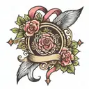 ribbonworths emblem tattoo design idea